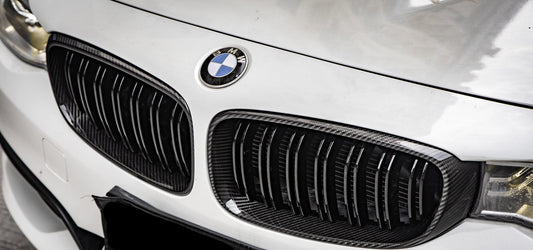 BMW 3 Series GT Gran Turismo 328i 335i F34 2012 2013 2014 2015 2016 2017 2018 2019 with Aftermarket Parts - Dual Slat Front Kidney Grill Pre-preg Carbon Fiber from Aero Republic