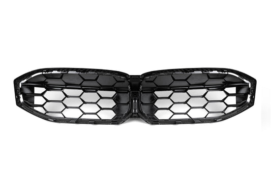 BMW 3 Series M340 330 320 G20 G21 LCI 2023 2024 with Aftermarket Parts - Dual Slat Front Kidney Grill Pre-preg Carbon Fiber from Aero Republic