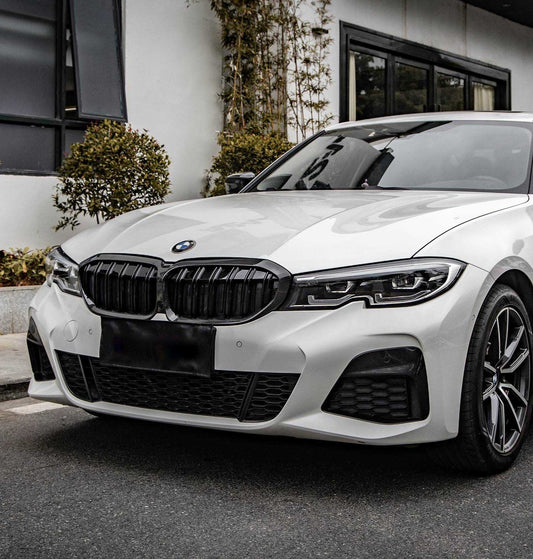 BMW 3 Series M340 330 320 G20 G21 Pre-LCI 2019 2020 2021 2022 with Aftermarket Parts - Dual Slat Front Kidney Grill Pre-preg Carbon Fiber from Aero Republic