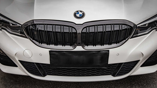 BMW 3 Series M340 330 320 G20 G21 Pre-LCI 2019 2020 2021 2022 with Aftermarket Parts - Dual Slat Front Kidney Grill ABS from Aero Republic