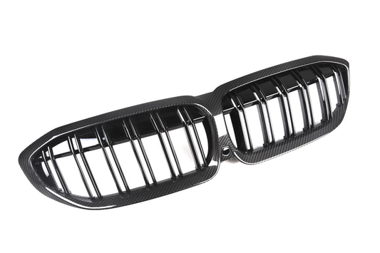 BMW 3 Series M340 330 320 G20 G21 Pre-LCI 2019 2020 2021 2022 with Aftermarket Parts - Dual Slat Front Kidney Grill Pre-preg Carbon Fiber from Aero Republic