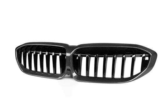 BMW 3 Series M340 330 320 G20 G21 Pre-LCI 2019 2020 2021 2022 with Aftermarket Parts - Single Slat Front Kidney Grill Pre-preg Carbon Fiber from Aero Republic