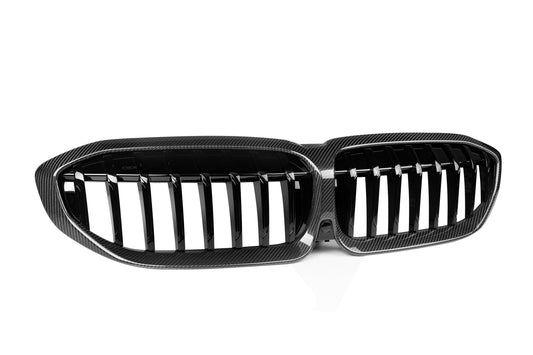 BMW 3 Series M340 330 320 G20 G21 Pre-LCI 2019 2020 2021 2022 with Aftermarket Parts - Single Slat Front Kidney Grill Pre-preg Carbon Fiber from Aero Republic