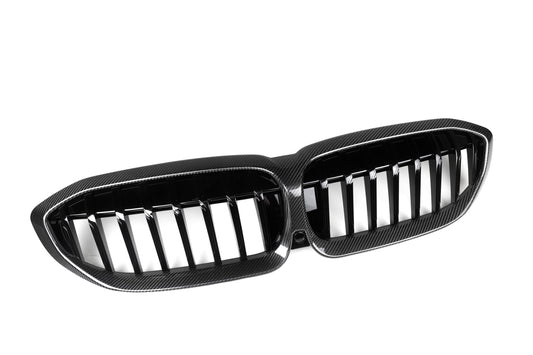 BMW 3 Series M340 330 320 G20 G21 Pre-LCI 2019 2020 2021 2022 with Aftermarket Parts - Single Slat Front Kidney Grill Pre-preg Carbon Fiber from Aero Republic