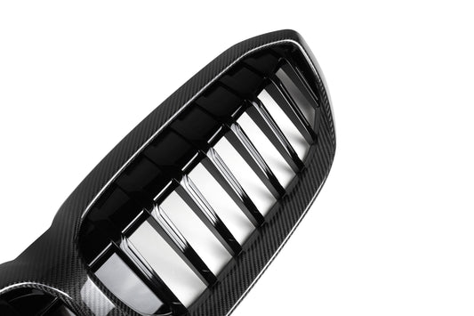 BMW 3 Series M340 330 320 G20 G21 Pre-LCI 2019 2020 2021 2022 with Aftermarket Parts - Single Slat Front Kidney Grill Pre-preg Carbon Fiber from Aero Republic