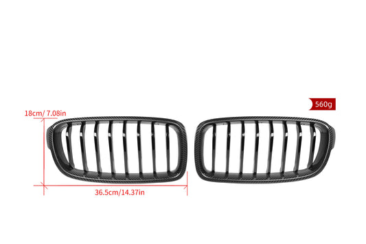 BMW 3 Series M340 340 335 330 328 320 F30 F31 2013 2014 2015 2016 2017 2018 2019 2020 with Aftermarket Parts - Single Slat Front Kidney Grill Pre-preg Carbon Fiber from Aero Republic