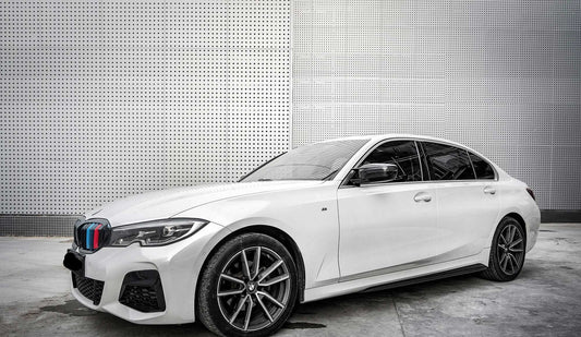 BMW 3 Series M340i 330i (With M-package Bumper, Does Not Fit Base Model Bumper) Pre-LCI G20 G21 2019 2020 2021 2022 with Aftermarket Parts - MP Sports Side Skirts Pre-preg Carbon Fiber from Aero Republic