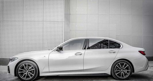 BMW 3 Series M340i 330i (With M-package Bumper, Does Not Fit Base Model Bumper) Pre-LCI G20 G21 2019 2020 2021 2022 with Aftermarket Parts - MP Sports Side Skirts Pre-preg Carbon Fiber from Aero Republic