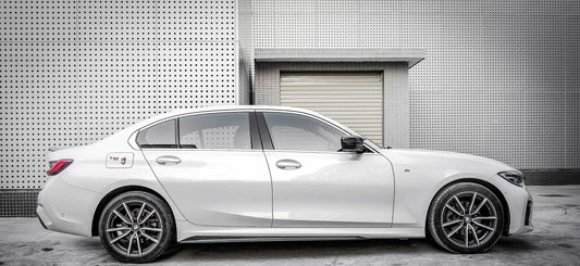 BMW 3 Series M340i 330i (With M-package Bumper, Does Not Fit Base Model Bumper) Pre-LCI G20 G21 2019 2020 2021 2022 with Aftermarket Parts - MP Sports Side Skirts Pre-preg Carbon Fiber from Aero Republic
