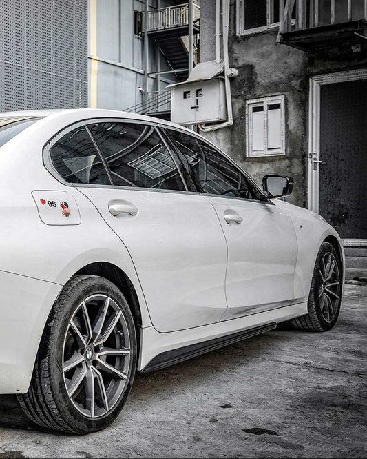 BMW 3 Series M340i 330i (With M-package Bumper, Does Not Fit Base Model Bumper) Pre-LCI G20 G21 2019 2020 2021 2022 with Aftermarket Parts - MP Sports Side Skirts Pre-preg Carbon Fiber from Aero Republic