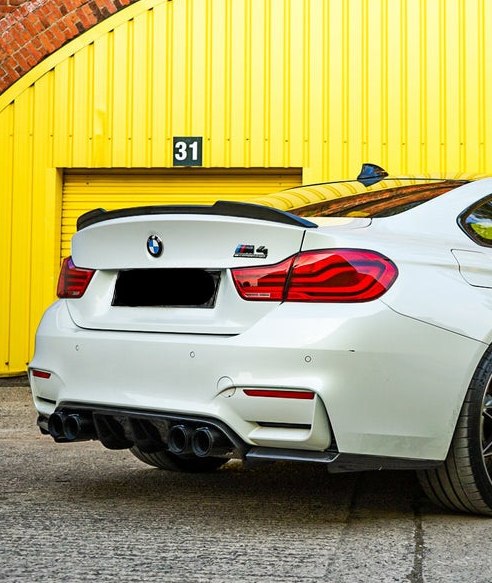 BMW 4 Series 440i 435i 430i 428i F32 Coupe 2014 2015 2016 2017 2018 2019 2020 & M4 F82 Coupe 2014 2015 2016 2017 2018 2019 2020 with Aftermarket Parts - CS Style Rear Lip Spoiler Pre-preg Carbon Fiber from Aero Republic