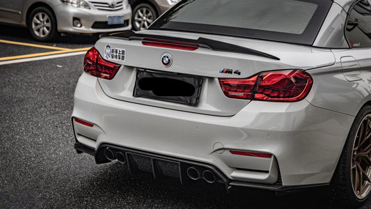 BMW 4 Series 440i 435i 430i 428i F32 Coupe 2014 2015 2016 2017 2018 2019 2020 & M4 F82 Coupe 2014 2015 2016 2017 2018 2019 2020 with Aftermarket Parts - M4 V2 Style Rear Lip Spoiler Pre-preg Carbon Fiber from Aero Republic