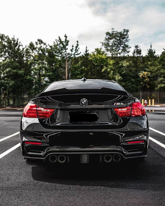 BMW 4 Series 440i 435i 430i 428i F32 Coupe 2014 2015 2016 2017 2018 2019 2020 & M4 F82 Coupe 2014 2015 2016 2017 2018 2019 2020 with Aftermarket Parts - PSM Style Rear Lip Spoiler Pre-preg Carbon Fiber from Aero Republic