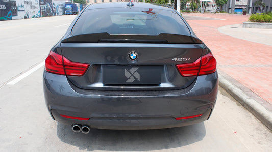 BMW 4 Series Gran Coupe 440i 435i 430i 428i F36 2014 2015 2016 2017 2018 2019 2020 with Aftermarket Parts - PSM Style Rear Lip Spoiler Pre-preg Carbon Fiber from Aero Republic