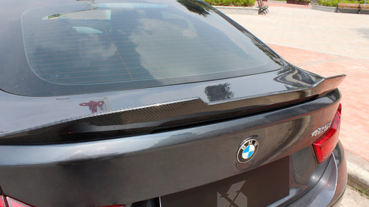 BMW 4 Series Gran Coupe 440i 435i 430i 428i F36 2014 2015 2016 2017 2018 2019 2020 with Aftermarket Parts - PSM Style Rear Lip Spoiler Pre-preg Carbon Fiber from Aero Republic