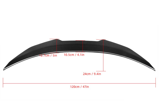 BMW 4 Series Gran Coupe 440i 435i 430i 428i F36 2014 2015 2016 2017 2018 2019 2020 with Aftermarket Parts - PSM Style Rear Lip Spoiler Pre-preg Carbon Fiber from Aero Republic