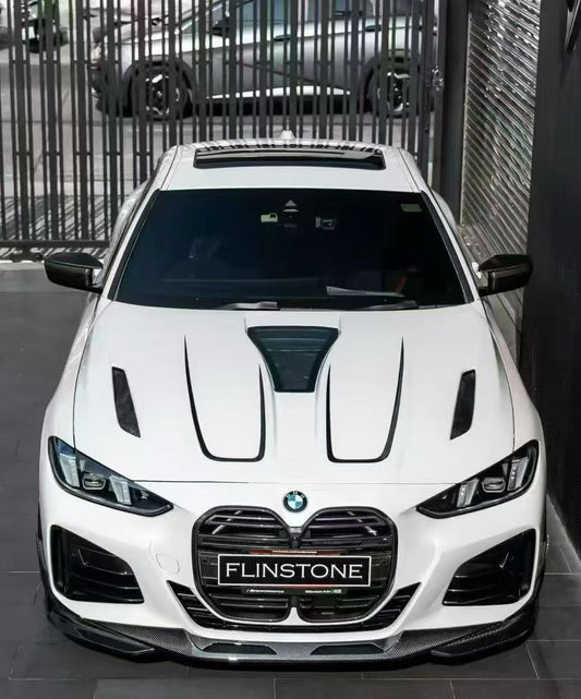 BMW 4 Series M440 430 G22 G23 2020-ON & 4 Series M440 430 G26 2020-ON with Aftermarket Parts - V3 Tempered Glass Clearview Hood Dry Pre-preg Carbon Fiber from Aero Republic