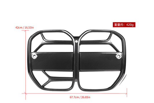 BMW 4 Series M440 430 G22 G23 2020 2021 2022 2023 2024 with Aftermarket Parts - CSL / Without ACC & CSL / With ACC Front Kidney Grill Pre-preg Carbon Fiber from Aero Republic