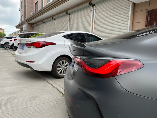 BMW 4 Series M440 430 G22 2020 2021 2022 2023 2024 & M4 G82 2021 2022 2023 2024 with Aftermarket Parts - M4 Style Rear Lip Spoiler Pre-preg Carbon Carbon Fiber from Aero Republic