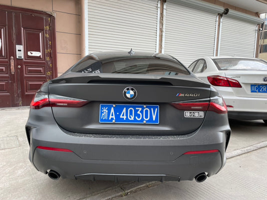 BMW 4 Series M440 430 G22 2020 2021 2022 2023 2024 & M4 G82 2021 2022 2023 2024 with Aftermarket Parts - M4 Style Rear Lip Spoiler Pre-preg Carbon Carbon Fiber from Aero Republic