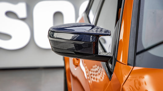 BMW 4 Series M440 G22 G23 G26 2022-ON LHD (Left Hand Drive Only) & I4 e Drive 40 G26 2022-ON LHD (Left Hand Drive Only) with Aftermarket Parts - OE Style Replacement Mirror Caps Pre-preg Carbon Fiber from Aero Republic
