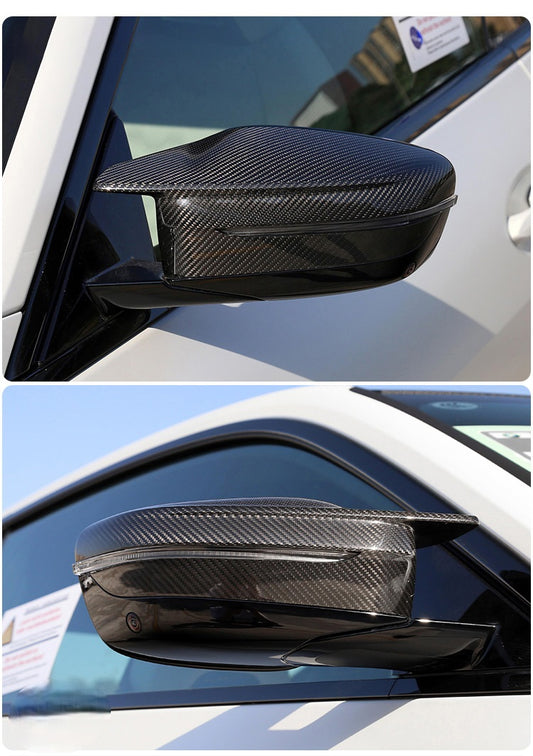 BMW 4 Series M440 G22 G23 G26 2022-ON LHD (Left Hand Drive Only) & I4 e Drive 40 G26 2022-ON LHD (Left Hand Drive Only) with Aftermarket Parts - OE Style Replacement Mirror Caps Pre-preg Carbon Fiber from Aero Republic