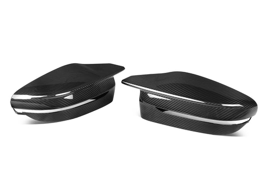 BMW 4 Series M440 G22 G23 G26 2022-ON LHD (Left Hand Drive Only) & I4 e Drive 40 G26 2022-ON LHD (Left Hand Drive Only) with Aftermarket Parts - OE Style Replacement Mirror Caps Pre-preg Carbon Fiber from Aero Republic