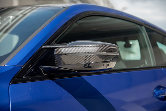 BMW 4 Series M440 G22 G23 G26 2022-ON LHD (Left Hand Drive Only) & I4 e Drive 40 G26 2022-ON LHD (Left Hand Drive Only) with Aftermarket Parts - OE Style Replacement Mirror Caps Pre-preg Carbon Fiber from Aero Republic