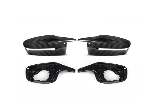 BMW 4 Series M440 G22 G23 G26 2022-ON LHD (Left Hand Drive Only) & I4 e Drive 40 G26 2022-ON LHD (Left Hand Drive Only) with Aftermarket Parts - G8X Style / LHD Replacement Mirror Caps Carbon Fiber from Aero Republic