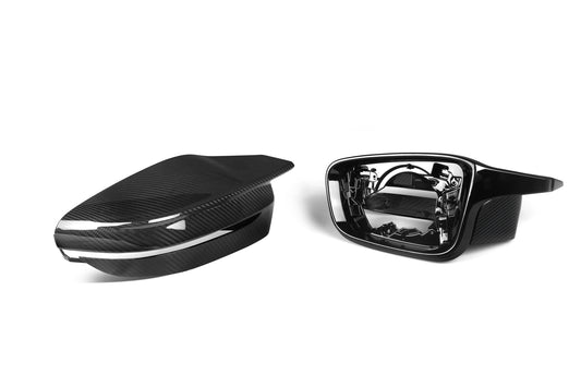 BMW 4 Series M440 G22 G23 G26 2022-ON LHD (Left Hand Drive Only) & I4 e Drive 40 G26 2022-ON LHD (Left Hand Drive Only) with Aftermarket Parts - G8X Style / LHD Replacement Mirror Caps Carbon Fiber from Aero Republic