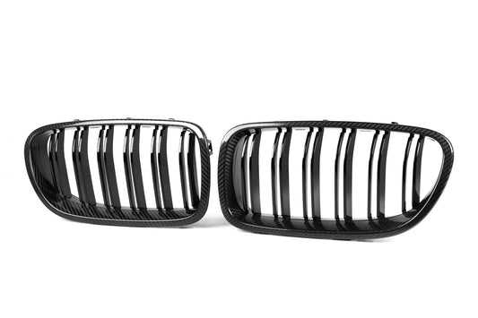 BMW 5 Series 550i 535i 530i 528i 523i 520i 535d 530d 525d 520d 518d F10 F11 (Both Fits Pre-LCI & LCI) 2011 2012 2013 2014 2015 2016 2017 & M5 F10 2011 2012 2013 2014 2015 2016 2017 with Aftermarket Parts - Dual Slat Front Kidney Grill Pre-preg Carbon Fiber from Aero Republic