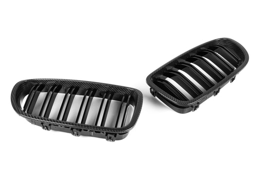 BMW 5 Series 550i 535i 530i 528i 523i 520i 535d 530d 525d 520d 518d F10 F11 (Both Fits Pre-LCI & LCI) 2011 2012 2013 2014 2015 2016 2017 & M5 F10 2011 2012 2013 2014 2015 2016 2017 with Aftermarket Parts - Dual Slat Front Kidney Grill Pre-preg Carbon Fiber from Aero Republic
