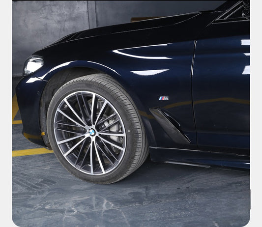 BMW 5 Series M550i 540i G30 (Fits both Pre-LCI & LCI) 2017 2018 2019 2020 2021 2022 2023 with Aftermarket Parts - OE Style Front Fender Vent Trim Carbon Fiber from Aero Republic