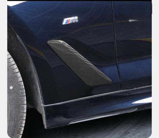 BMW 5 Series M550i 540i G30 (Fits both Pre-LCI & LCI) 2017 2018 2019 2020 2021 2022 2023 with Aftermarket Parts - OE Style Front Fender Vent Trim Carbon Fiber from Aero Republic