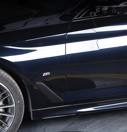 BMW 5 Series M550i 540i G30 (Fits both Pre-LCI & LCI) 2017 2018 2019 2020 2021 2022 2023 with Aftermarket Parts - OE Style Front Fender Vent Trim Carbon Fiber from Aero Republic