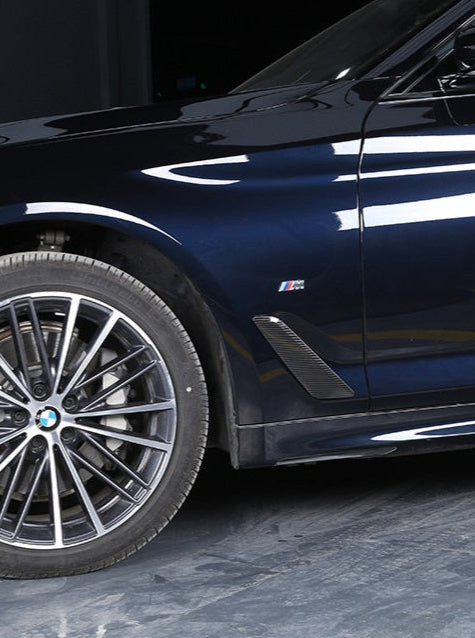 BMW 5 Series M550i 540i G30 (Fits both Pre-LCI & LCI) 2017 2018 2019 2020 2021 2022 2023 with Aftermarket Parts - OE Style Front Fender Vent Trim Carbon Fiber from Aero Republic