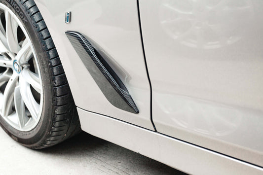 BMW 5 Series M550i 540i G30 (Fits both Pre-LCI & LCI) 2017 2018 2019 2020 2021 2022 2023 with Aftermarket Parts - OE Style Front Fender Vent Trim Carbon Fiber from Aero Republic