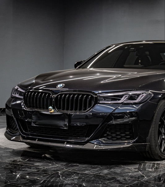 BMW 5 Series M550i 540i LCI G30 2021 2022 2023 with Aftermarket Parts - MP Style Front Lip Carbon Fiber from Aero Republic