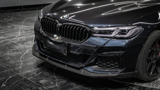 BMW 5 Series M550i 540i LCI G30 2021 2022 2023 with Aftermarket Parts - MP Style Front Lip Carbon Fiber from Aero Republic