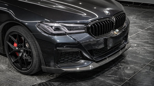 BMW 5 Series M550i 540i LCI G30 2021 2022 2023 with Aftermarket Parts - MP Style Front Lip Carbon Fiber from Aero Republic