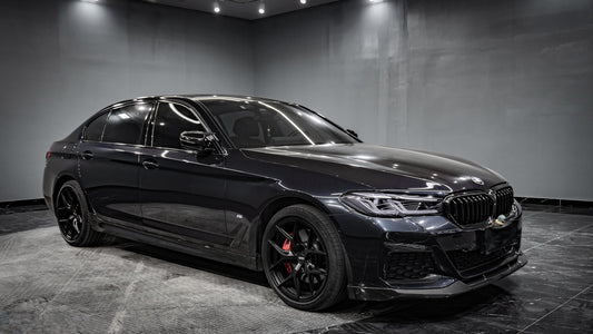 BMW 5 Series M550i 540i LCI G30 2021 2022 2023 with Aftermarket Parts - MP Style Front Lip Carbon Fiber from Aero Republic