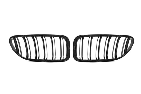BMW 6 Series 650i 640i 640d F06 F12 F13 (Both Fits Pre-LCI & LCI) 2011 2012 2013 2014 2015 2016 2017 2018 & M6 F12 2013 2014 2015 2016 2017 2018 2019 with Aftermarket Parts - Dual Slat Front Kidney Grill Pre-preg Carbon Fiber from Aero Republic