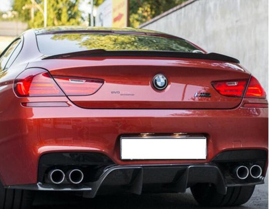 BMW 6 Series 650i 640i 640d F13 (Both Fits Pre-LCI & LCI) 2011-2018 & M6 F13 F06 2013-2019 with Aftermarket Parts - Vor Style Rear Spoiler Carbon Fiber from Aero Republic