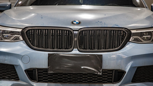 BMW 6 Series Gran Turismo GT 640i 630i 640d 630d 620d Pre-LCI G32 2017 2018 2019 2020 with Aftermarket Parts - Dual Slat Front Kidney Grill Pre-preg Carbon Fiber from Aero Republic