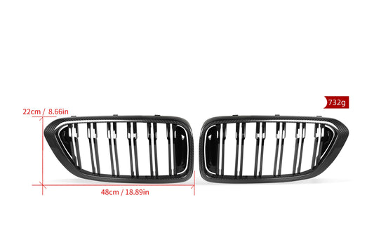 BMW 6 Series Gran Turismo GT 640i 630i 640d 630d 620d Pre-LCI G32 2017 2018 2019 2020 with Aftermarket Parts - Dual Slat Front Kidney Grill Pre-preg Carbon Fiber from Aero Republic