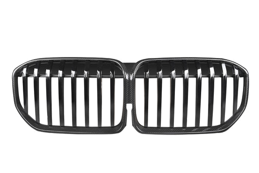 BMW 7 Series M760i xDrive 750i 745e 740i 740d 730d G11 LCI 2020 2021 2022 with Aftermarket Parts - Single Slat Front Kidney Grill Pre-preg Carbon Fiber from Aero Republic