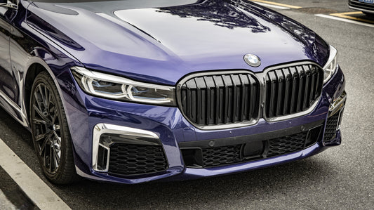 BMW 7 Series M760i xDrive 750i 745e 740i 740d 730d G11 LCI 2020 2021 2022 with Aftermarket Parts - Single Slat Front Kidney Grill Pre-preg Carbon Fiber from Aero Republic