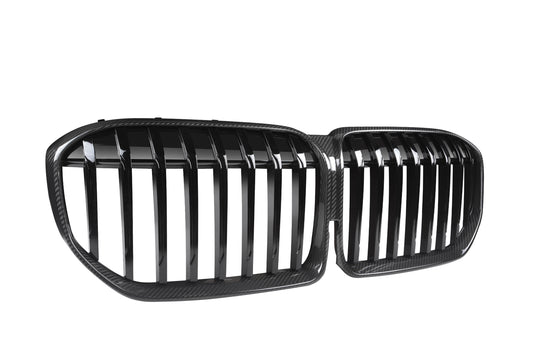 BMW 7 Series M760i xDrive 750i 745e 740i 740d 730d G11 LCI 2020 2021 2022 with Aftermarket Parts - Single Slat Front Kidney Grill Pre-preg Carbon Fiber from Aero Republic