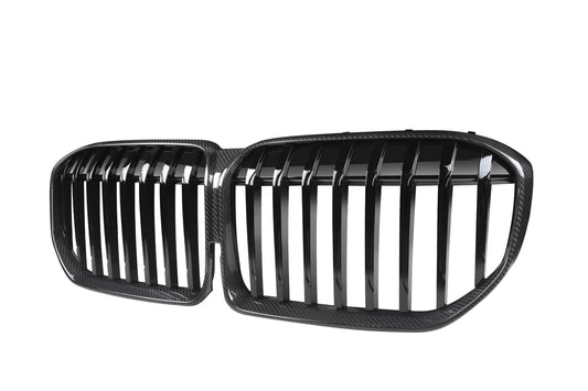 BMW 7 Series M760i xDrive 750i 745e 740i 740d 730d G11 LCI 2020 2021 2022 with Aftermarket Parts - Single Slat Front Kidney Grill Pre-preg Carbon Fiber from Aero Republic
