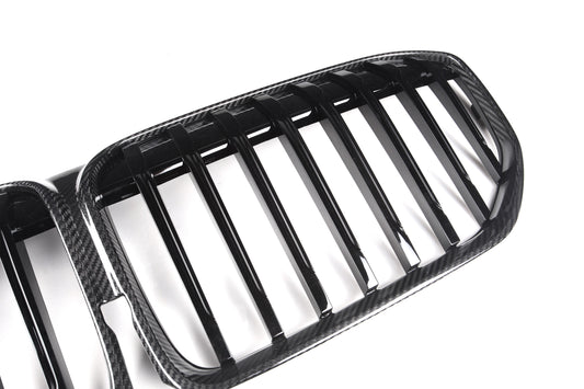 BMW 7 Series M760i xDrive 750i 745e 740i 740d 730d G11 LCI 2020 2021 2022 with Aftermarket Parts - Single Slat Front Kidney Grill Pre-preg Carbon Fiber from Aero Republic